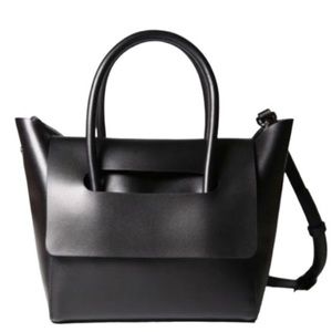 HIELEVEN Bag Black Mini Flap Closure Handbag - Crossbody